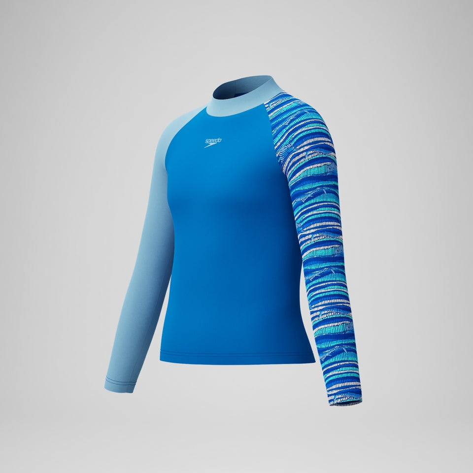 Boys Long Sleeve Rashguard Blue | Speedo