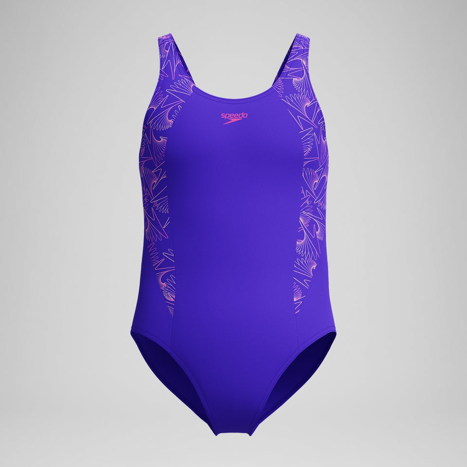 Girls Hyperboom Splice Muscleback Swimsuit Purple/Pink | Speedo