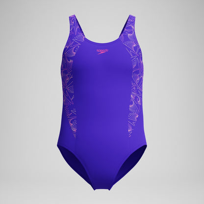 Girls Hyperboom Splice Muscleback Swimsuit Purple/Pink | Speedo