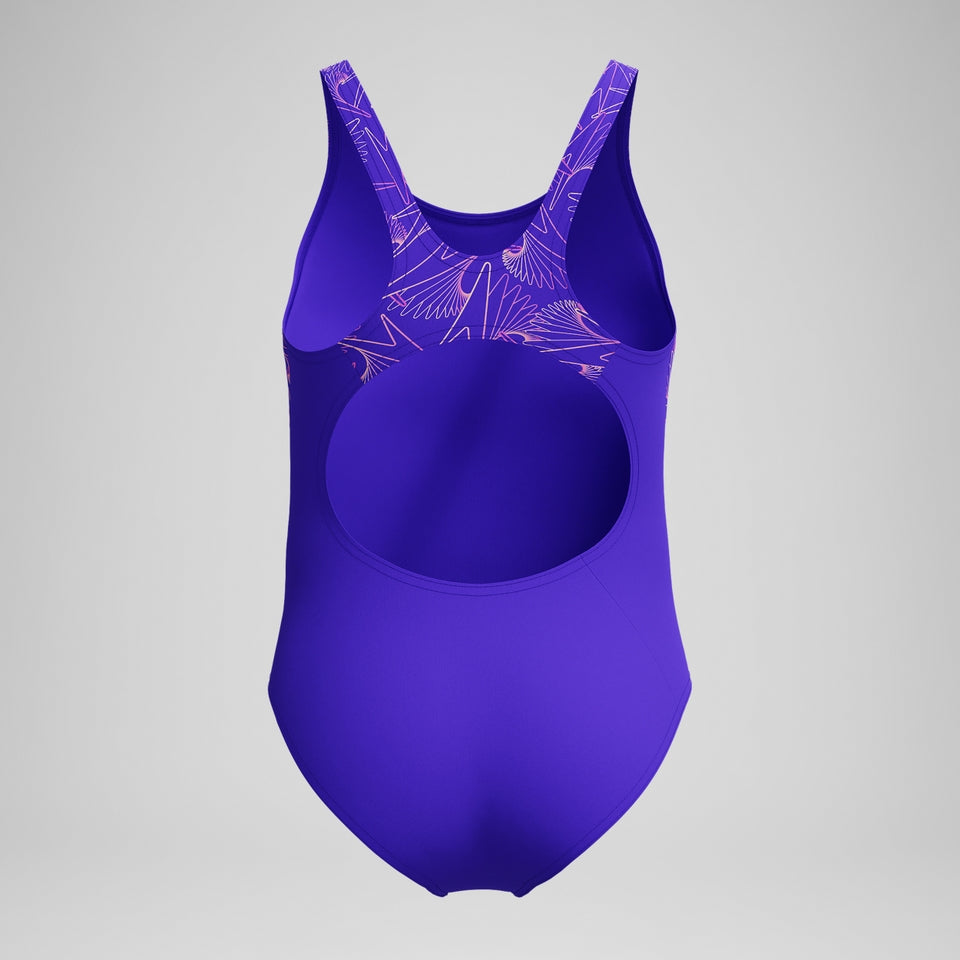 Girls Hyperboom Splice Muscleback Swimsuit Purple/Pink | Speedo
