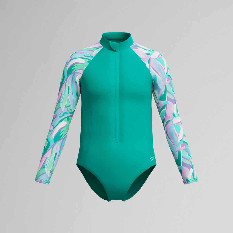 Girls Long Sleeve Swimsuit Turquoise | Speedo