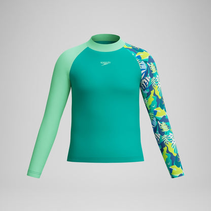 Boys Long Sleeve Rashguard Turquoise | Speedo