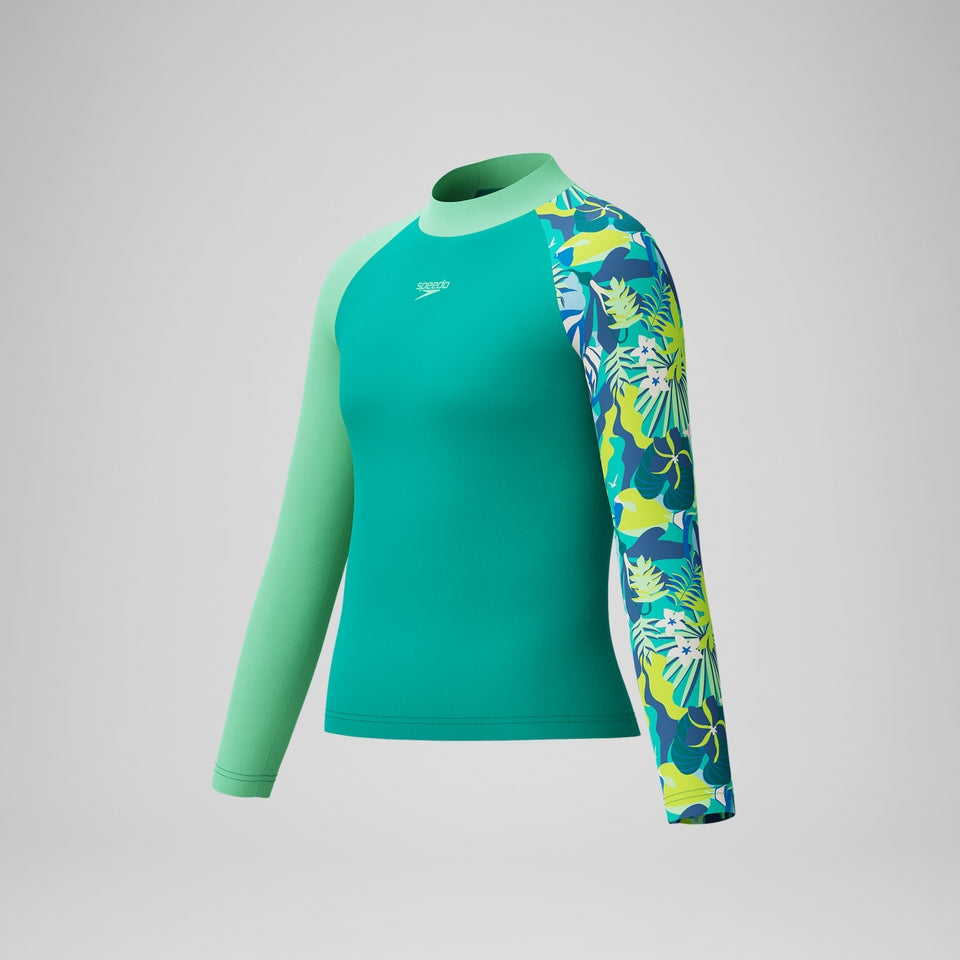 Boys Long Sleeve Rashguard Turquoise | Speedo