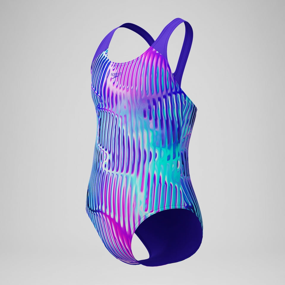 Girls Allover Splashback Swimsuit Purple/Pink | Speedo